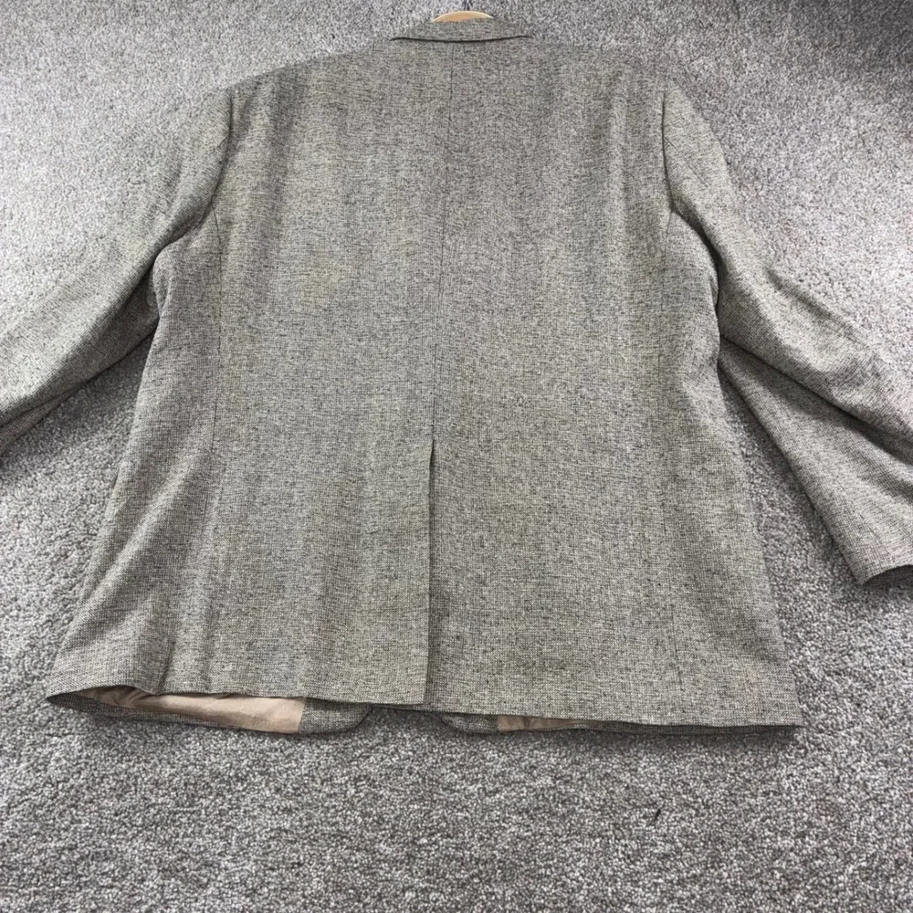 Gianfranco Ruffini Italy Mens 48R Blazer Jacket Tan Silk Tweed Sport Coat Career